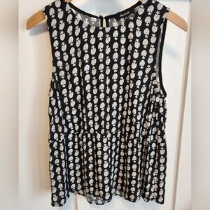 MADEWELL Black and White Sleeveless Blouse